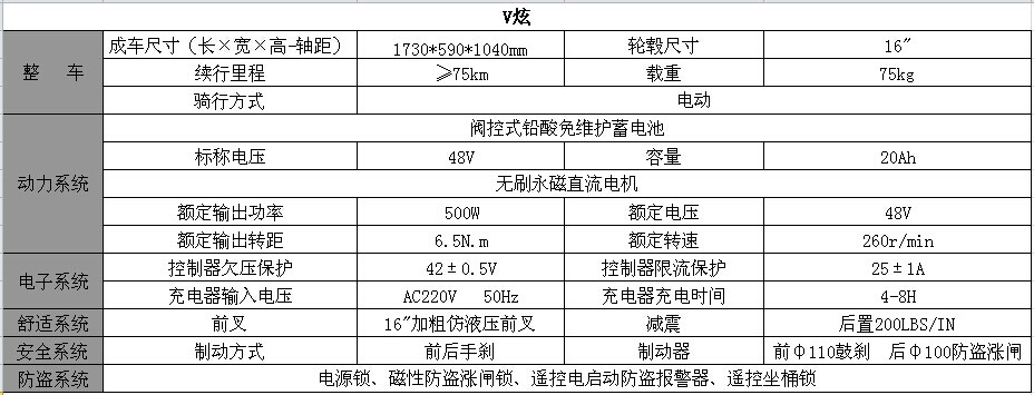 比德文V炫配置详情